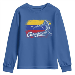 Venezuela Champions Baseball Batter Venezuelan Sport Fan Youth Sweatshirt TS11 Royal Blue Print Your Wear