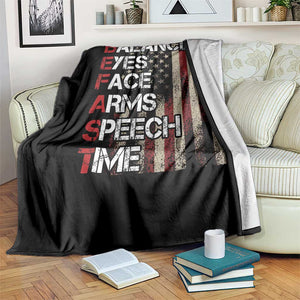 Stroke Awareness Throw Blanket BEFAST Stroke Symptoms Vintage American Flag TS11 Print Your Wear