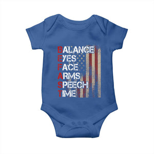 Stroke Awareness Baby Onesie BEFAST Stroke Symptoms Vintage American Flag TS11 Royal Blue Print Your Wear
