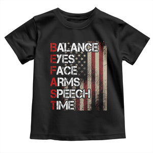 Stroke Awareness Toddler T Shirt BEFAST Stroke Symptoms Vintage American Flag TS11 Black Print Your Wear