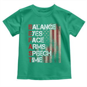 Stroke Awareness Toddler T Shirt BEFAST Stroke Symptoms Vintage American Flag TS11 Irish Green Print Your Wear