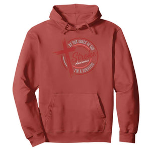 By The Grace Of God I'm A Survivor Stroke Awareness Hoodie TS11 Red Print Your Wear