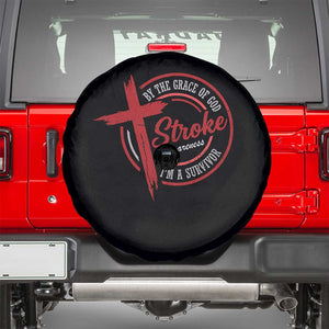 By The Grace Of God I'm A Survivor Stroke Awareness Spare Tire Cover TS11 Black Print Your Wear
