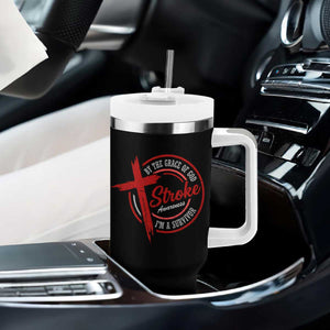 By The Grace Of God I'm A Survivor Stroke Awareness Tumbler With Handle TS11 Print Your Wear