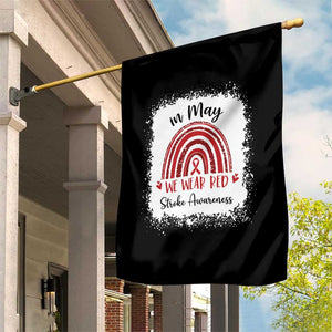 In May We Wear Red Stroke Awareness Garden Flag Bleach Effect TS11 Print Your Wear