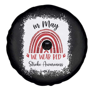 In May We Wear Red Stroke Awareness Spare Tire Cover Bleach Effect TS11 Print Your Wear