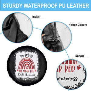 In May We Wear Red Stroke Awareness Spare Tire Cover Bleach Effect TS11 Print Your Wear