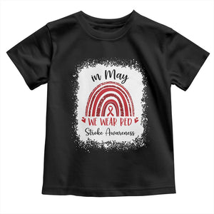 In May We Wear Red Stroke Awareness Toddler T Shirt Bleach Effect TS11 Black Print Your Wear
