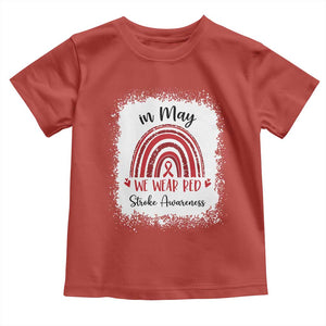 In May We Wear Red Stroke Awareness Toddler T Shirt Bleach Effect TS11 Red Print Your Wear