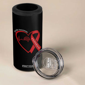 Stroke Awareness 4 in 1 Can Cooler Tumbler Stroke Survivor Warrior Brain Attack TS11 Print Your Wear