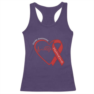 Stroke Awareness Racerback Tank Top Stroke Survivor Warrior Brain Attack TS11 Purple Print Your Wear