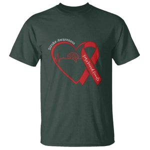 Stroke Awareness T Shirt Stroke Survivor Warrior Brain Attack TS11 Dark Forest Green Print Your Wear