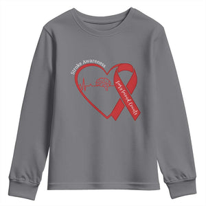 Stroke Awareness Youth Sweatshirt Stroke Survivor Warrior Brain Attack TS11 Charcoal Print Your Wear