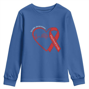 Stroke Awareness Youth Sweatshirt Stroke Survivor Warrior Brain Attack TS11 Royal Blue Print Your Wear