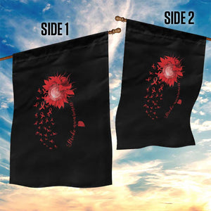 Sunflower Stroke Awareness Red Ribbon Garden Flag TS11 Print Your Wear