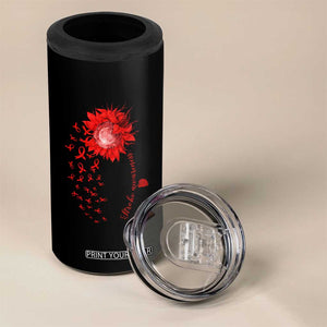 Sunflower Stroke Awareness Red Ribbon 4 in 1 Can Cooler Tumbler TS11 Print Your Wear