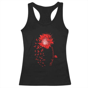 Sunflower Stroke Awareness Red Ribbon Racerback Tank Top TS11 Black Print Your Wear