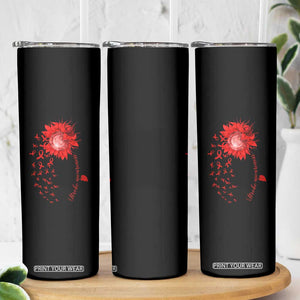 Sunflower Stroke Awareness Red Ribbon Skinny Tumbler TS11 Print Your Wear