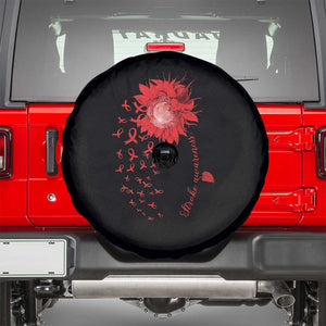 Sunflower Stroke Awareness Red Ribbon Spare Tire Cover TS11 Black Print Your Wear