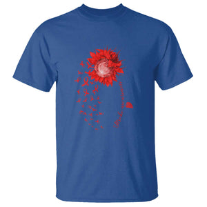 Sunflower Stroke Awareness Red Ribbon T Shirt TS11 Royal Blue Print Your Wear