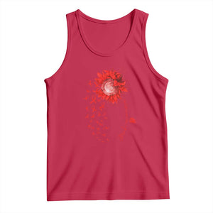 Sunflower Stroke Awareness Red Ribbon Tank Top TS11 Red Print Your Wear