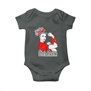 Stroke Survivor Unbreakable Baby Onesie Stroke Awareness Gift TS11 Dark Heather Print Your Wear