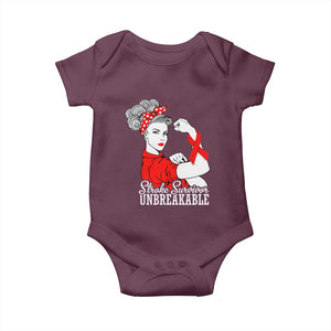 Stroke Survivor Unbreakable Baby Onesie Stroke Awareness Gift TS11 Maroon Print Your Wear