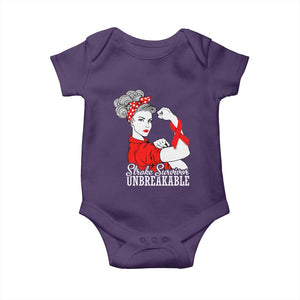 Stroke Survivor Unbreakable Baby Onesie Stroke Awareness Gift TS11 Purple Print Your Wear
