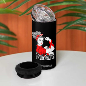 Stroke Survivor Unbreakable 4 in 1 Can Cooler Tumbler Stroke Awareness Gift TS11 Print Your Wear