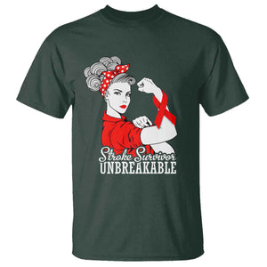 Stroke Survivor Unbreakable T Shirt Stroke Awareness Gift TS11 Dark Forest Green Print Your Wear