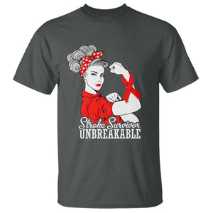 Stroke Survivor Unbreakable T Shirt Stroke Awareness Gift TS11 Dark Heather Print Your Wear