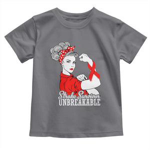 Stroke Survivor Unbreakable Toddler T Shirt Stroke Awareness Gift TS11 Charcoal Print Your Wear