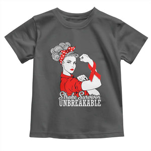 Stroke Survivor Unbreakable Toddler T Shirt Stroke Awareness Gift TS11 Dark Heather Print Your Wear