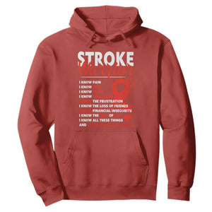 Stroke Warrior Hoodie I Know Pain Fear Feather Red Ribbon TS11 Red Print Your Wear