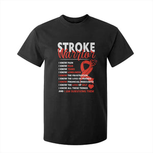 Stroke Warrior T Shirt For Kid I Know Pain Fear Feather Red Ribbon TS11 Black Print Your Wear