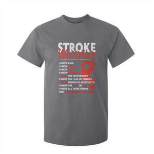 Stroke Warrior T Shirt For Kid I Know Pain Fear Feather Red Ribbon TS11 Charcoal Print Your Wear