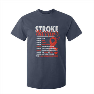 Stroke Warrior T Shirt For Kid I Know Pain Fear Feather Red Ribbon TS11 Navy Print Your Wear