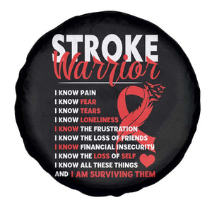 Stroke Warrior Spare Tire Cover I Know Pain Fear Feather Red Ribbon TS11 Print Your Wear