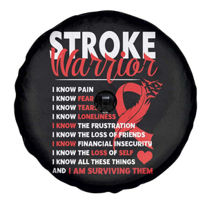 Stroke Warrior Spare Tire Cover I Know Pain Fear Feather Red Ribbon TS11 Print Your Wear