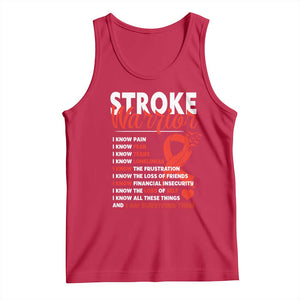 Stroke Warrior Tank Top I Know Pain Fear Feather Red Ribbon TS11 Red Print Your Wear