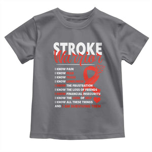 Stroke Warrior Toddler T Shirt I Know Pain Fear Feather Red Ribbon TS11 Charcoal Print Your Wear