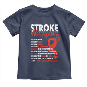 Stroke Warrior Toddler T Shirt I Know Pain Fear Feather Red Ribbon TS11 Navy Print Your Wear