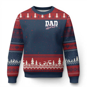 Dad Girl 2026 Ugly Christmas Sweater Soon to Be Daddy of Baby Girl TS11 Navy Red Print Your Wear