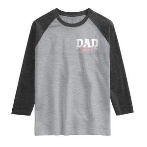 Dad Girl 2026 Raglan Shirt Soon to Be Daddy of Baby Girl TS11 Heather Gray Heather Charcoal Print Your Wear