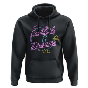 80s Vintage Style Hoodie Cocktails And Dreams Neon Sign Summer Vibe TS11 Black Print Your Wear