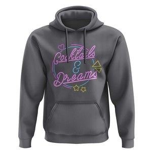 80s Vintage Style Hoodie Cocktails And Dreams Neon Sign Summer Vibe TS11 Charcoal Print Your Wear