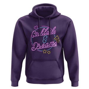 80s Vintage Style Hoodie Cocktails And Dreams Neon Sign Summer Vibe TS11 Purple Print Your Wear