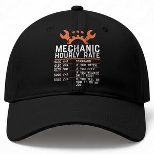 Funny Mechanic Hourly Rate Auto Car Mechanic Labor Rates Baseball Cap