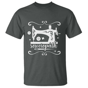 Sewing Lover T Shirt Sewciopath Quilter Sewing Machine TS11 Dark Heather Print Your Wear