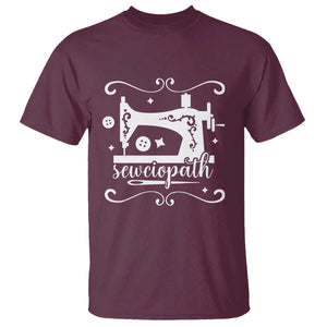 Sewing Lover T Shirt Sewciopath Quilter Sewing Machine TS11 Maroon Print Your Wear